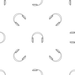 Fototapeta premium Modern headphones pattern seamless vector repeat geometric for any web design
