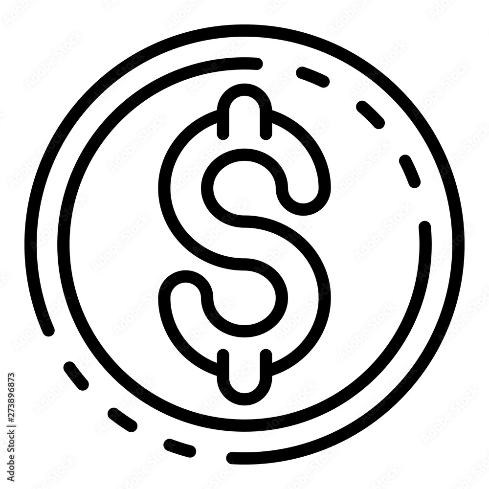 Poster dollar coin icon. outline dollar coin vector icon for web design isolated on white background