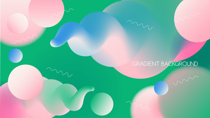 Vibrant colors objects on gradient background
