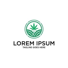 Modern cannabis logo templates. Several leaf and sacred geometry illustrations and symbols