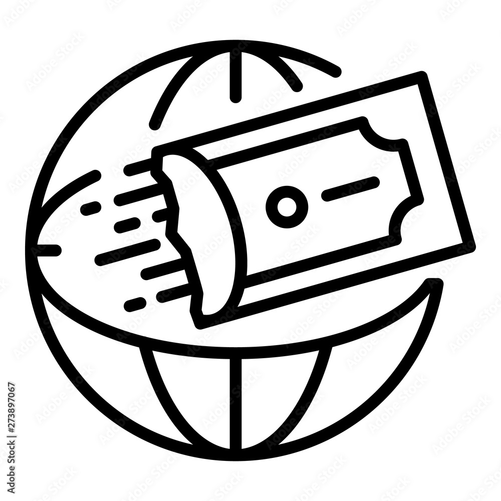 Aufkleber web money global transfer icon. outline web money global transfer vector icon for web design isolate