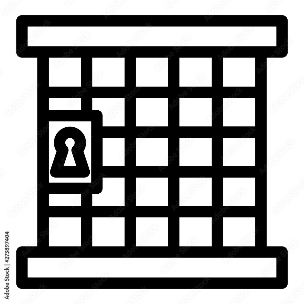 Poster judge prison gate icon. outline judge prison gate vector icon for web design isolated on white backg