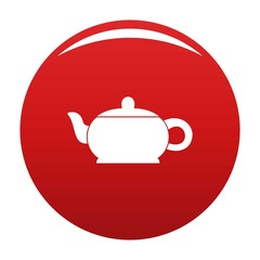 Hot teapot icon. Simple illustration of hot teapot vector icon for any design red