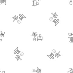 Room plant table pattern seamless vector repeat geometric for any web design