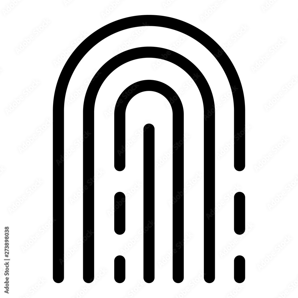 Poster fingerprint icon. outline fingerprint vector icon for web design isolated on white background