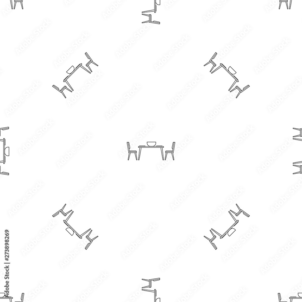 Poster kitchen table and chair pattern seamless vector repeat geometric for any web design