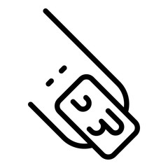 Finger nail icon. Outline finger nail vector icon for web design isolated on white background
