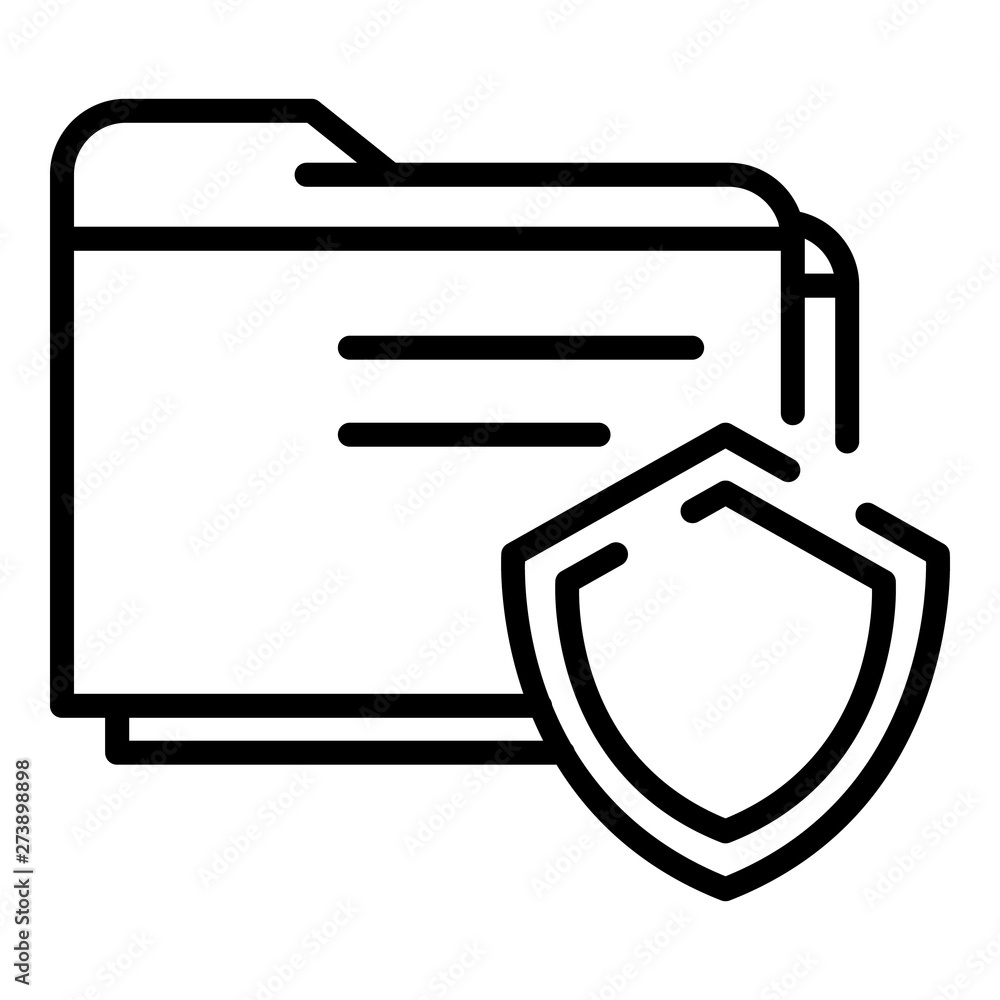 Poster protected folder icon. outline protected folder vector icon for web design isolated on white backgro