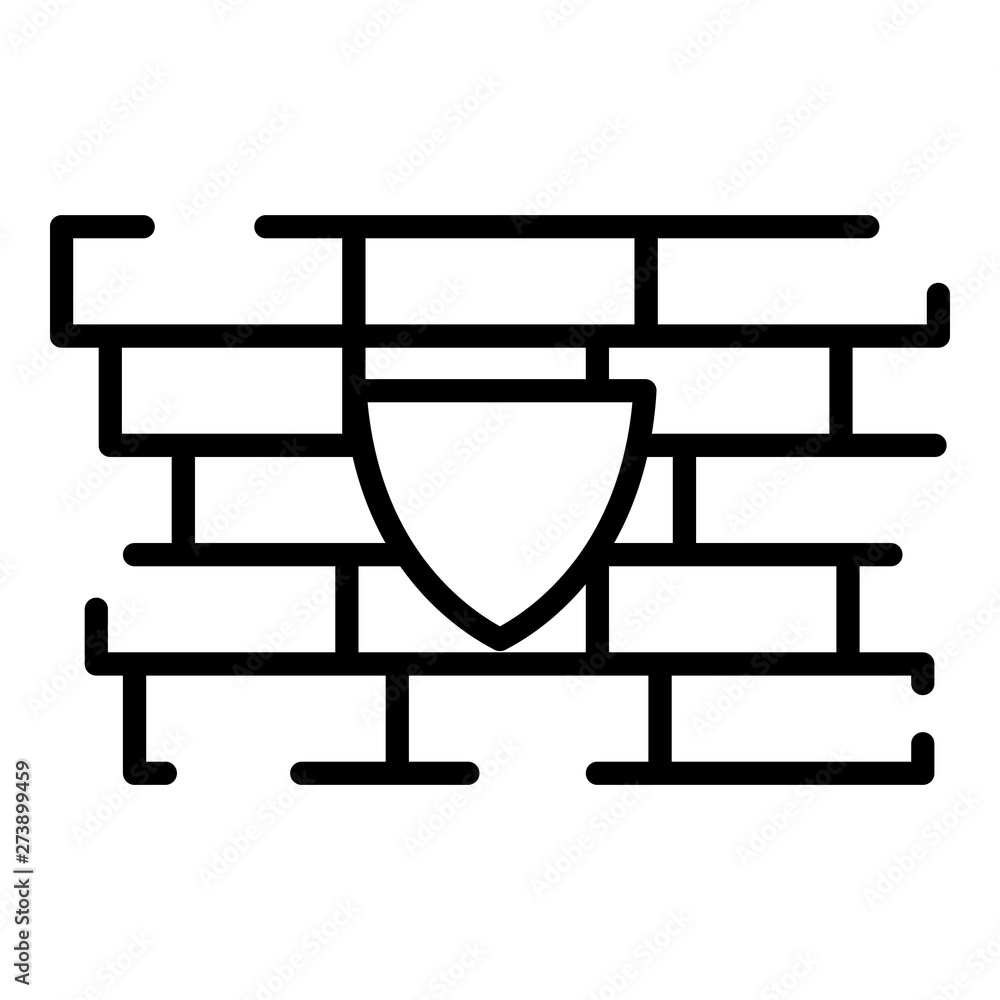 Poster shield firewall icon. outline shield firewall vector icon for web design isolated on white backgroun
