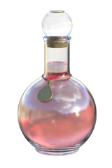 Red Potion Bottle, 3D illustration, 3D Rendering