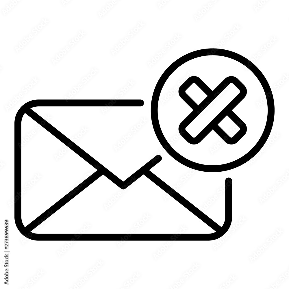 Poster not receive mail icon. outline not receive mail vector icon for web design isolated on white backgro