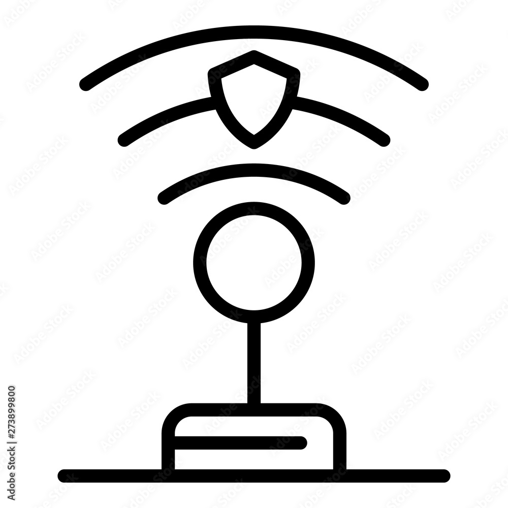 Poster protected wifi icon. outline protected wifi vector icon for web design isolated on white background