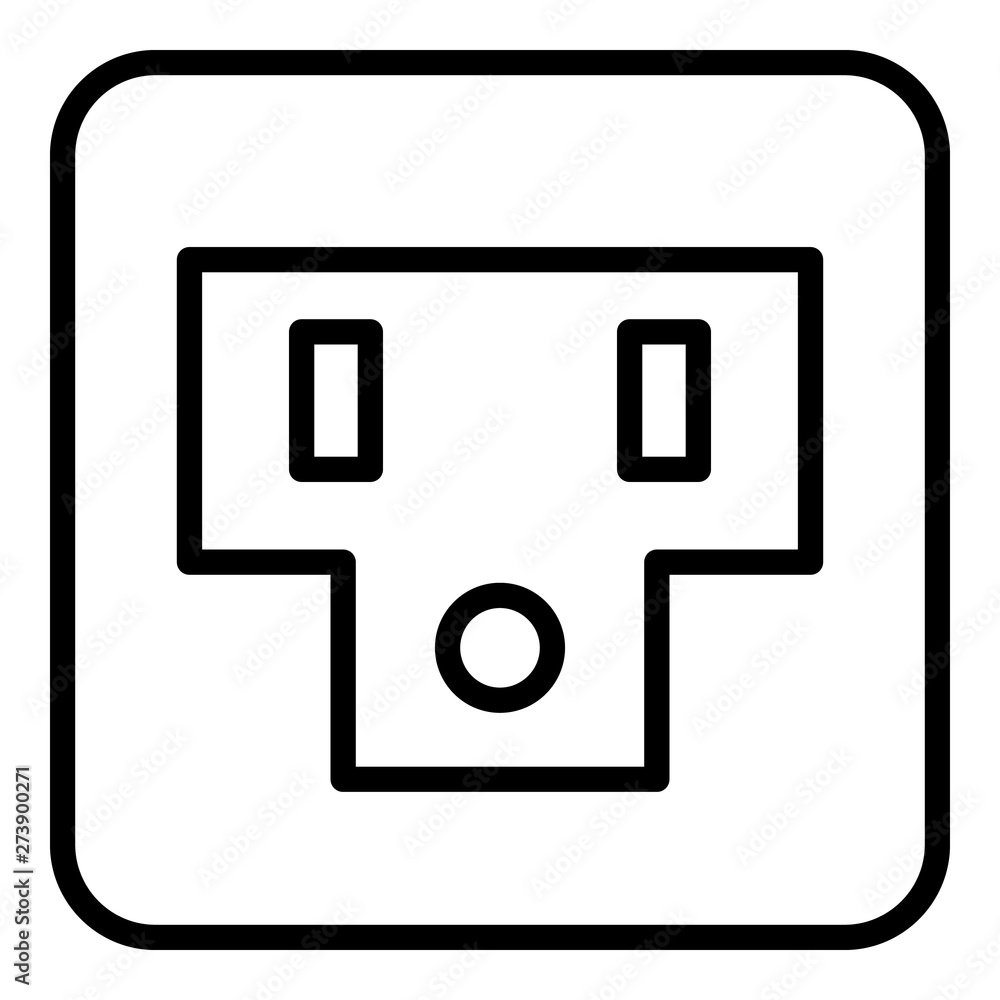 Poster usa socket icon. outline usa socket vector icon for web design isolated on white background