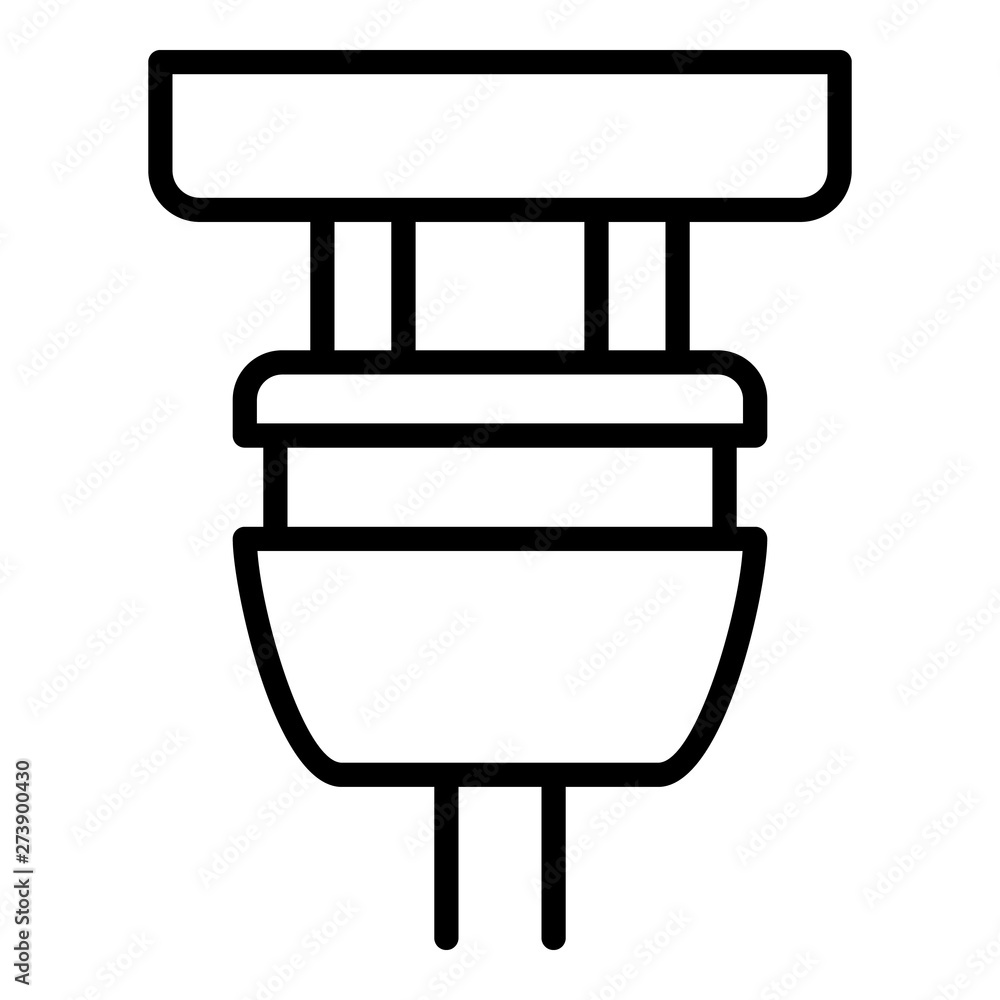 Poster plugged plug icon. outline plugged plug vector icon for web design isolated on white background