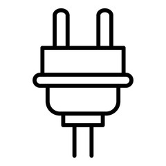 Plug cable icon. Outline plug cable vector icon for web design isolated on white background
