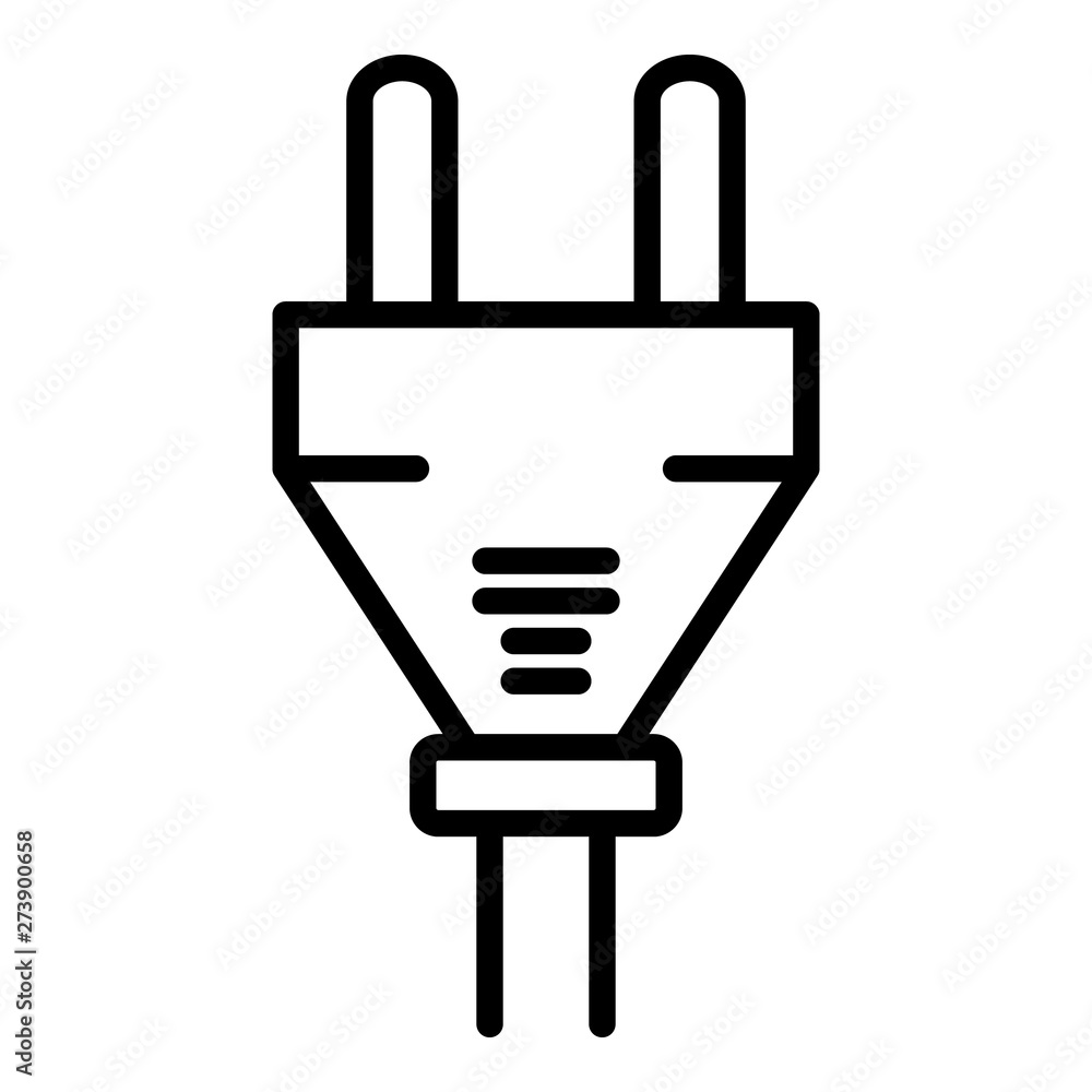 Poster studio wire plug icon. outline studio wire plug vector icon for web design isolated on white backgro