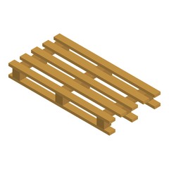 Wood pallet icon. Isometric of wood pallet vector icon for web design isolated on white background