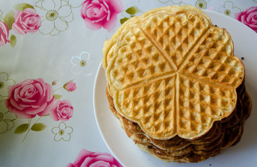 waffles on white background