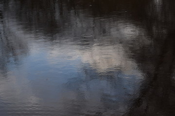 Rain water in a pond abstract