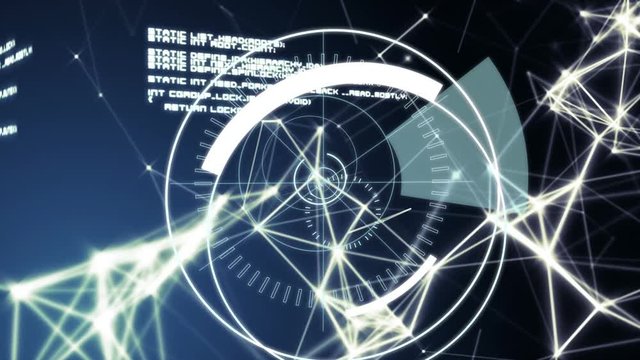 5G written in the middle of a futuristic circles and program circles with asymmetric lines