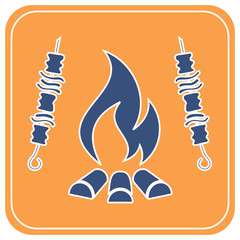 Grilled kebab icon