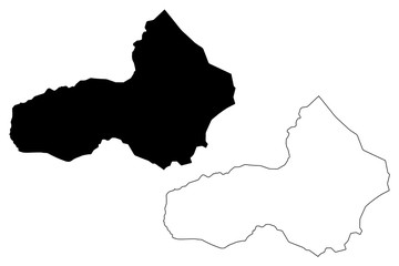 Obraz premium Pursat Province (Kingdom of Cambodia, Kampuchea, Provinces of Cambodia) map vector illustration, scribble sketch Pursat map