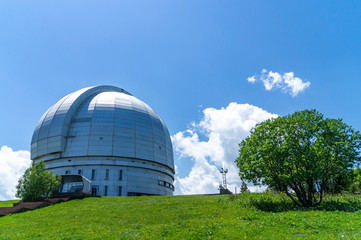 Fototapeta premium Large azimuth telescope in the mountains of Arkhyz