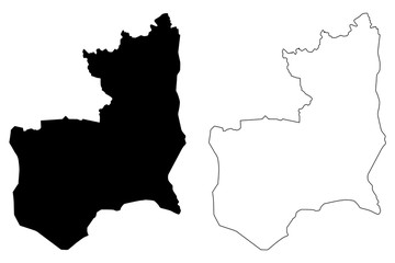 Steung Treng Province (Kingdom of Cambodia, Kampuchea, Provinces of Cambodia) map vector illustration, scribble sketch Stung Treng map