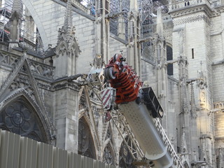  Reconstruction of Notre Dame de Paris. - obrazy, fototapety, plakaty