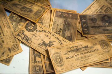 Old vintage money from 1800s