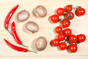 Vegetables on the table, ready for cooking