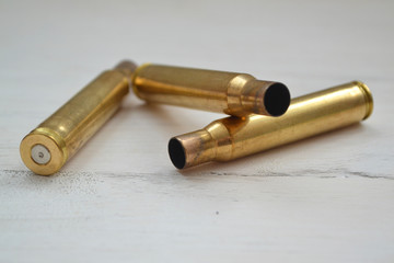 macro photo of capsular part of the combat cartridge, large bullet