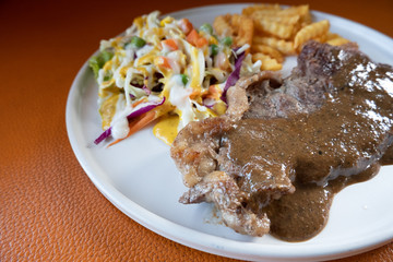Beef Sirloin Steak with Black Pepper sauce