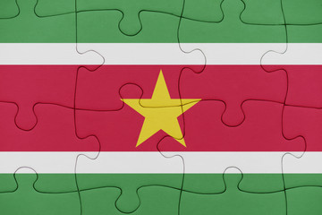 puzzle with the national flag of suriname.