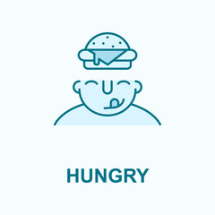 hungry on mind field outline icon