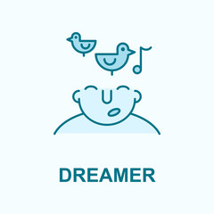 Obraz premium dreamer on mind field outline icon