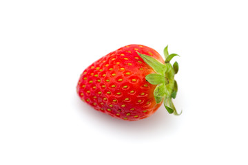 Freshly picked strawberry  isolated on white background
