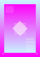 Futuristic Vector Geometric Cover Design with Gradient and Abstract Lines and Figures for your Business. Template Design with Hologram, Gradient Effect for Electronic Festival.