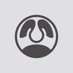 Throat icon in flat style.Vector illustration.