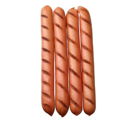 grilled sausages isolated on a white background