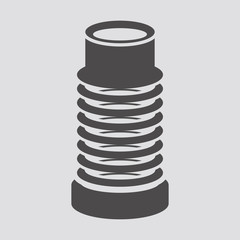 Corrugated pipe for toilet icon in flat style.Vector illustration.