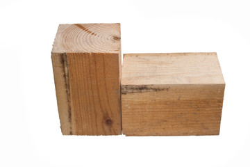 wooden beam isolated on white background