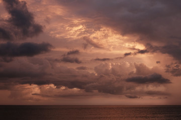 Obraz premium Sunset red sky, Cuba