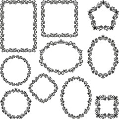 set of decorative frames, floral borders