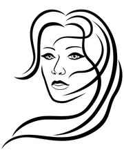 Abstract attractive woman with sensual face