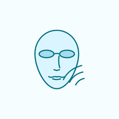 Beauty, cosmetic skin, ultra field outline icon