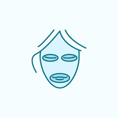 Mask beauty antiaging field outline icon
