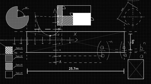 Geometric figures and mathematical equations
