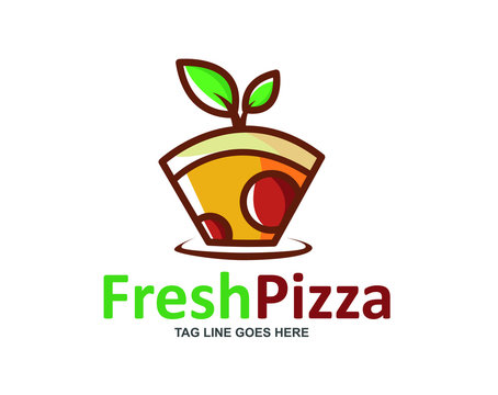 Fresh Pizza Restaurant Kitchen Chef Logo