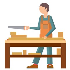 The man is engaged in manual labor.